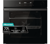 Horno a vapor - Hisense BSA66346PBG, Multifunción, Pirolítico, 77 l, WiFi, Cocción simultánea, Modo Air Fry, 56.4 cm, Negro