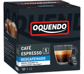 Cápsulas monodosis - Oquendo DGOQ16DS, Espresso descafeinado, Pack de 16 cápsulas para tazas