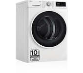 Secadora bomba de calor - LG RH90V5AV6N, Independiente, 9 kg, 14 programas, Blanco