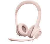 Auriculares - Logitech USB Headset H390, De diadema, Con cable, Para PC, Micrófono, Control multimedia, Cancelación de ruido, Rosa
