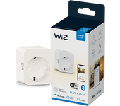 Enchufe inteligente - WiZ con medidor consumo, Control por Voz/App, Alexa y Google Home, Tecnología SpaceSense
