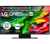 TV QNED 43" - LG 43QNED87A6D, UHD 4K, Procesador Inteligente α7 AI Processor 4K Gen8, Smart TV, DVB-T2 (H.265), Ashed Blue