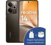 Móvil - realme 14, Storm Titanium, 256 GB, 12 GB RAM, 6.67" AMOLED, Snapdragon 6 Gen 4 5G Chipset, 6000 mAh, Incluye Cargador y Buds