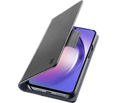 Funda móvil - CellularLine Book, Para Samsung Galaxy A55, Tipo libro, Polipiel, Antibacteriana, Negro