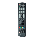 Mando a distancia - Hama 00221061, Compatible con LG, 52 botones, Funciona pilas AAA, Negro