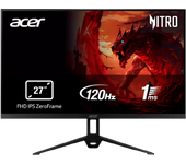 Monitor gaming - Acer Nitro KG273G0BMIX, 27" Full-HD, 120 Hz, 1 ms, IPS, 1x HDMI 1.4, VGA, Adaptive Sync, Altavoces integrados, Negro