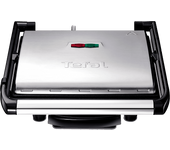 Grill - Tefal Inicio GC241D, Potencia 2000W, Recubrimiento antiadherente,Parrilla multifunción, Bandeja de goteo extraíble, Plata