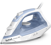 Plancha de vapor - Tefal Virtuo 30 FV2C41, 2000 W, 120 g/min, 0.24 l, Vapor vertical, Antigoteo, Antical, Blanco / Azul