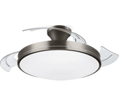 Ventilador de techo - Philips Atlas 35+28 W, Luz LED, Regulable, Mando a distancia, Dos Temporizadores, Níquel