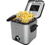 Freidora - Cecotec CleanFry Advance 1500, Filtro OilClean, Tapa con ventana, Cubeta extraíble, Antiadherente, Apto lavavajillas, Inox