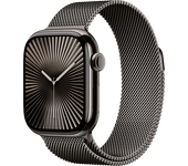 Apple Watch Series 10 (2024), GPS + Cellular, 46 mm, Gesto de doble toque, Caja titanio Pizarra, Correa Milanese Loop Talla S/M