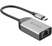 Adaptador USB-C a Ethernet - HYPER Adapt. Ehernet, Cat-5e, 2.5 Gbps, Plata