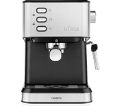 Cafetera express - Ufesa Calabria, 20 bar, 1050 W, 2 tazas de café,Depósito 1.5 l, Inox