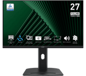 Monitor - MSI PRO MP275PG, 27" Full-HD, 100 Hz, 4 ms, IPS, Adaptive Sync, Altura Ajustable, HDR, Negro