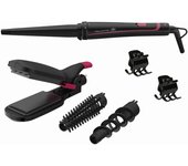 Rowenta Infinite Looks CF4222 Herramienta de peinado con múltiples accesorios Caliente Negro, Rosa 48 W
