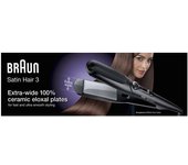 Braun Satin Hair 3 ST 310 Plancha de pelo Caliente Negro, Plata 2 m