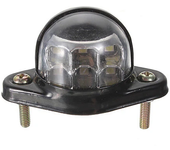 Luz de matrícula de placa de número de 12V con 6 LEDs y reflector para remolque, camión y furgón