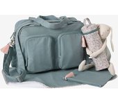 VERTBAUDET Bolso cambiador con múltiples bolsillos Family azul medio liso