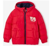 VERTBAUDET Chaqueta acolchada estilo universitario para niño rojo