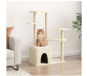 vidaXL Rascador Para Gatos Con Postes De Sisal Color Crema 107.5 Cm