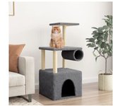 vidaXL Rascador Para Gatos Con Postes De Sisal Gris Oscuro 109.5 Cm