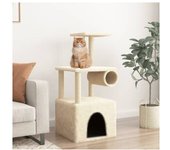 vidaXL Rascador Para Gatos Con Postes De Sisal Color Crema 109.5 Cm
