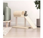 vidaXL Rascador Para Gatos Con Túnel Y Escalera Color Crema 55.5 Cm