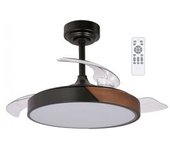 Wonderlamp Ventilador Led Aspas Plegables Terno Mini Negro Cct Dim (46w)