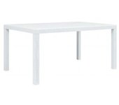 vidaXL Mesa De Jardín Plástico Aspecto De Ratán Blanco 150x90x72 Cm