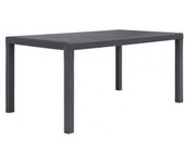 vidaXL Mesa De Jardín De Plástico Aspecto Ratán Marrón 150x90x72 Cm