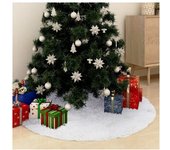 vidaXL Falda Del árbol De Navidad Blanca 122 Cm Cuero Sintético