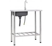 vidaXL Fregadero De Camping De Un Seno Y Grifo Acero Inoxidable