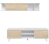 Usinestreet Mueble de TV roble canadian y blanco