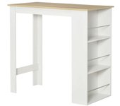 Homcom Mesa de bar blanco 112 x 57 x 106 cm