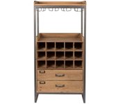 Mathi Design Mueble bar de madera y metal vintage