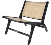 Rendez-Vous Déco Sillón de teca negra y ratán natural