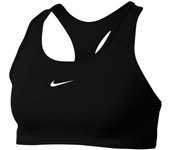 Nike - Sujetador Swoosh Padded, Mujer, Black-White, L