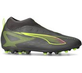 - Bota de fútbol Ultra 5 Match+ LL MG Niño, Unisex, Matte Aged Silver-Yellow Alert-Puma Aged Silv, 11.5