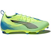 Puma - Bota de fútbol Ultra 5 Pro FG/AG Niño, Unisex, Fizzy Apple-White-Bluemazing, 13