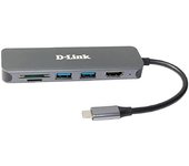 D-Link DUB-2327 base para portátil y replicador de puertos Alámbrico USB Tipo C Gris