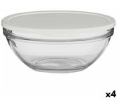 Fiambrera redonda con tapa chefs blanco 2,5 l 23,7 x 10,1 x 23,7 cm (4 unidades)