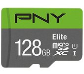 PNY Elite Memoria Flash 128 GB MicroSDXC Clase 10 UHS-I - Tarjeta de Memoria (128 GB, MicroSDXC, Clase 10, UHS-I, Class 1 (U1), V10), Verde/Gris