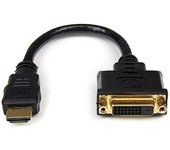 StarTech.com Adaptador de 20cm HDMI a DVI - DVI-D Hembra - HDMI Macho - Cable Conversor de Vídeo - Negro