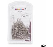 Clips plateado mediano metal (24 unidades)