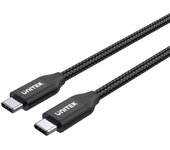 UNITEK Cable USB C a USB C de 2 metros, 100 W, 20 V/5 A, carga rápida, cable de sincronización para dispositivos USB tipo C, trenzado de nailon duradero, color negro