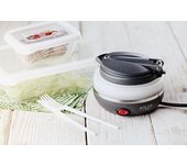 Adler AD1279 Hervidor de Agua Eléctrico Plegable, Resistencia Oculta, Tapa automática, Silicona, 0,6 Litros, 750W, Libre de BPA, Blanco