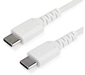 StarTech.com Cable de 1m de Carga USB C - de Carga Rápida y Sincronización USB 2.0 Tipo C a USB C para Portátiles - Revestimiento TPE de Fibra de Aramida M/M 60W Blanco - iPad Pro Surface