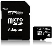 Tarjeta de Memoria Micro SD con Adaptador Silicon Power SP016GBSTHBU1V10SP 16 GB