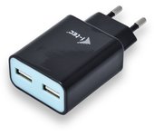 i-tec CHARGER2A4B cargador de dispositivo móvil Teléfono móvil Negro Corriente alterna Interior