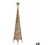 Krist+ Árbol de Navidad Estrella Torre Dorado Metal Plástico 34 x 154 x 34 cm (6 Unidades)